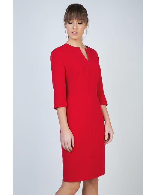Conquista Red Panel Detail Dress