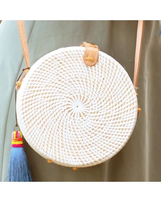 Betsy & Floss Natural Santorini Basket Bag With Tan Strap