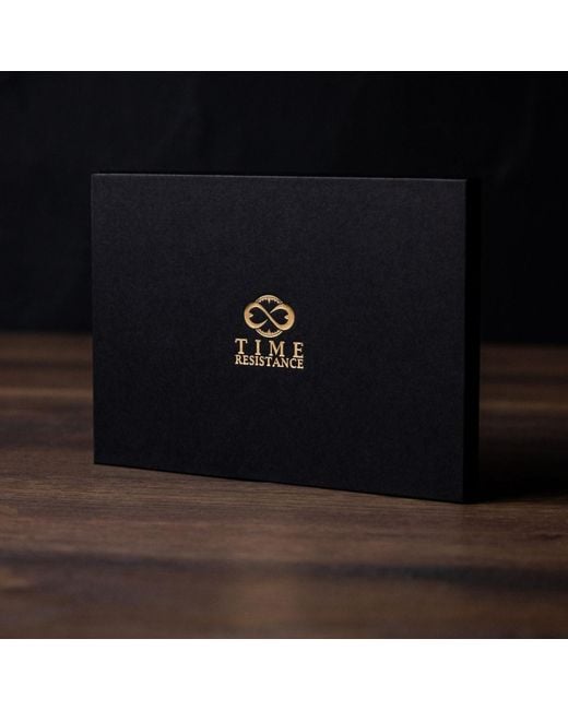 Time Resistance Black Leather Bifold Wallet for men