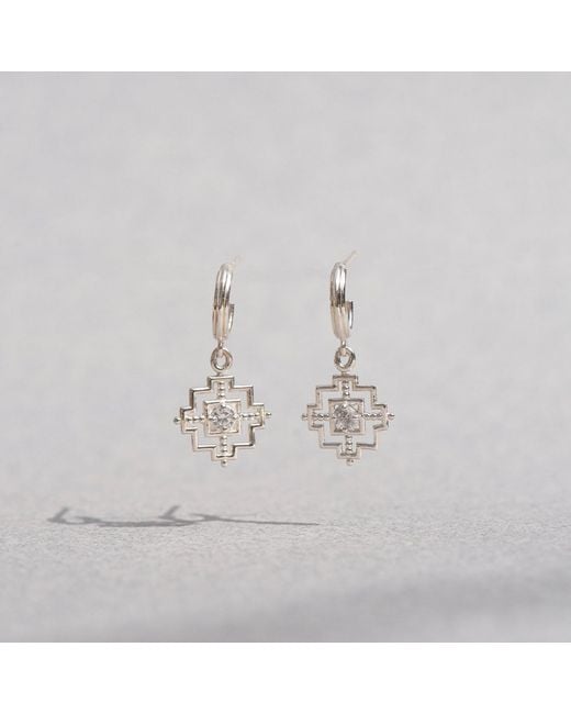 Zoe & Morgan White Centred Earrings Zircon