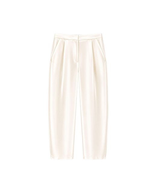 Nocturne White Neutrals High Waist Balloon Leg Trousers