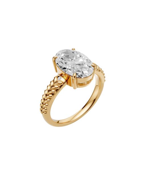 Aya Fine Jewelry Metallic 3.58 Ct Oval Lab Diamond Engagement Ring