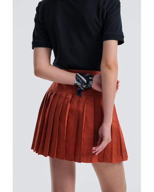 Baltér Orange Sifnos Terre Cotta Pleated Skirt