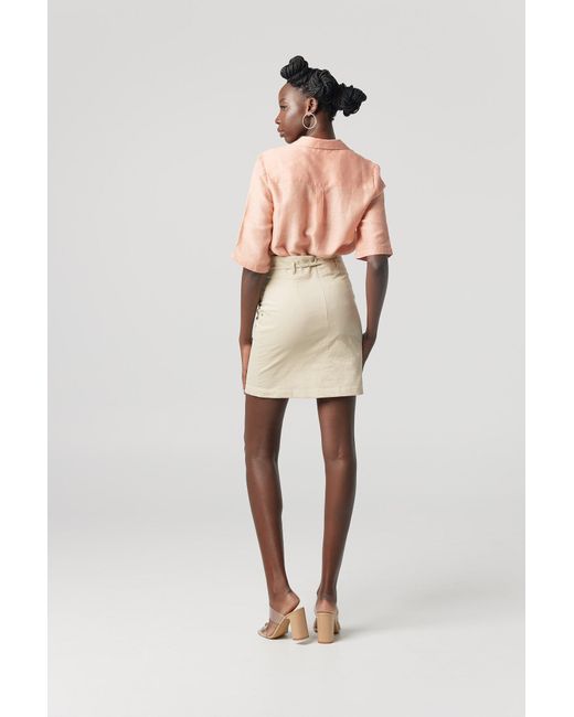 Why Mary Pink Neutrals Linen Viscose Classic Shirt Mellow Rose