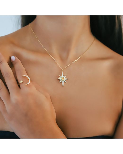 Luna Charles Metallic Heidi North Star Birthstone Necklace Plated November