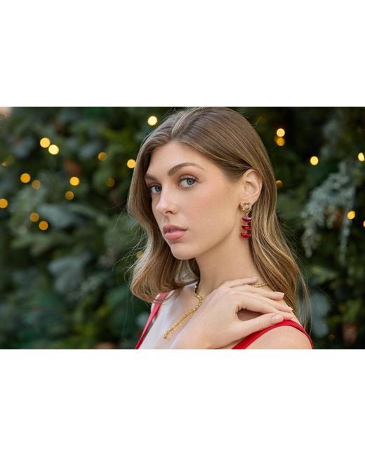 Adriana Pappas Designs Red Ruby Supernova Earrings