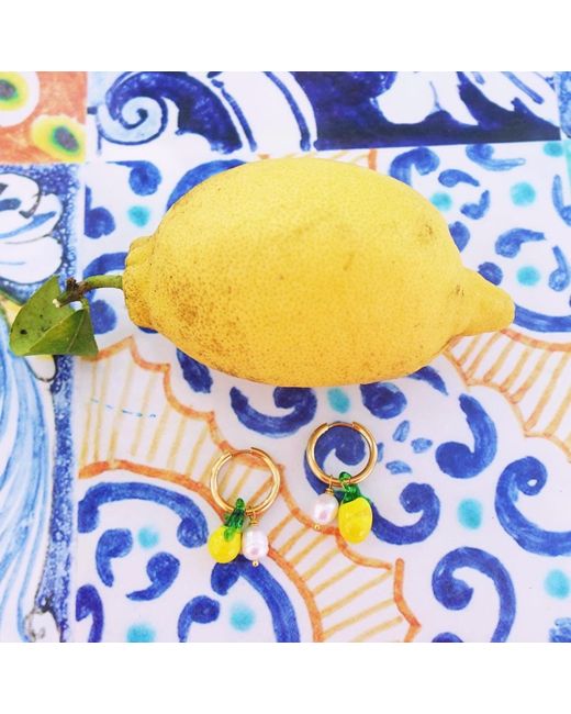 Smilla Brav Metallic Murano Glass Lemon Earrings