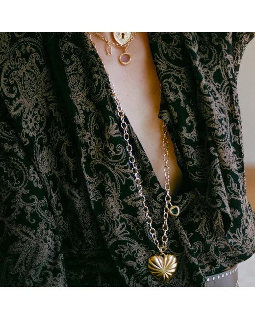 Alexie of Athens Metallic Cherie Convertible Heart Wrap Necklace & Belt Chain