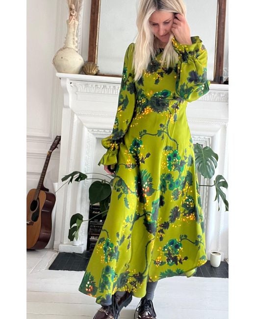 Klements Green Peggy Silk Dress