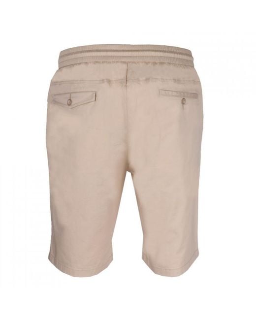 DAVID WEJ Natural Neutrals Plain Drawstring Shorts – Stone for men
