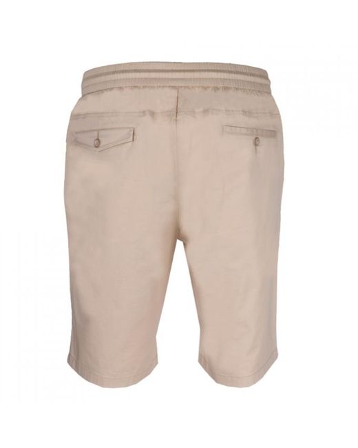 DAVID WEJ Natural Neutrals Plain Drawstring Shorts – Stone for men