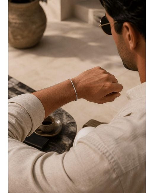 Kennett Watches & Accessories Metallic Kennett Round Box Chain Bracelet for men