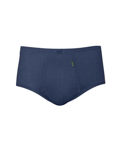 Zd - Zero Defects Blue Senior Fly Front Briefs – Premium Egyptian Cotton Comfort for men