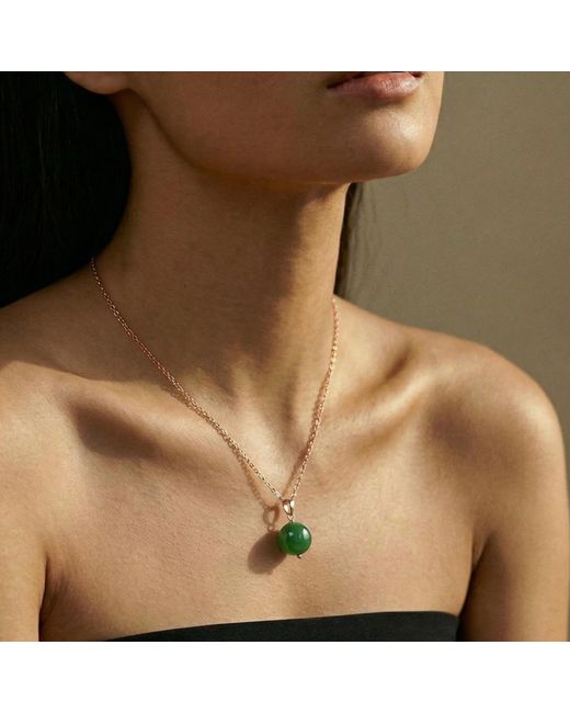 seree Metallic Greene Green Jade Pendant Necklace