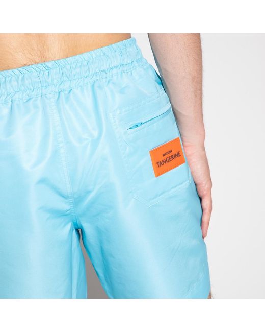 Maison Tangerine Blue Aqua Swim Shorts for men