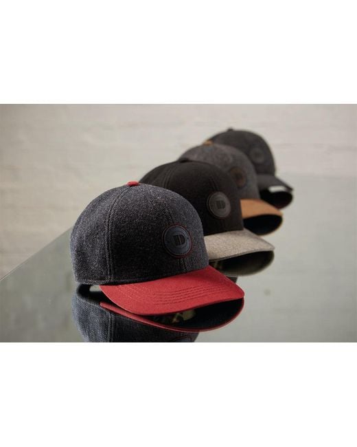 Dasmarca Hats Gray Johnny Burgundy Wool Baseball Cap for men