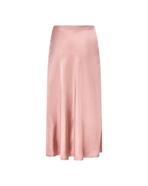 Loom London Pink Neutrals Celeste Bias Cut Blush Satin Skirt