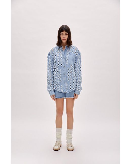 Pcfg Blue Perforated Denim Shirt