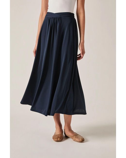 James Lakeland Blue Jersey Midi Skirt