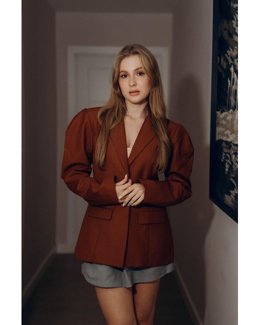 The Gt Atelier Orange Structured Blazer