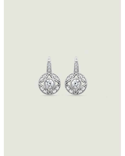 Diamonbliss Metallic Vintage Round Leverback Earrings