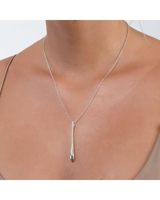 Lucy Quartermaine Metallic Sterling Solid Tear Drop Pendant