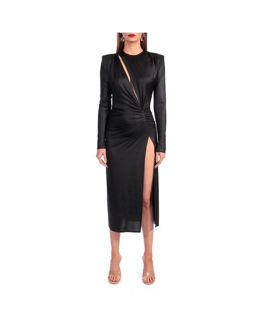 AGGI by HALEWSKI Black Adriana Power Midi Dress