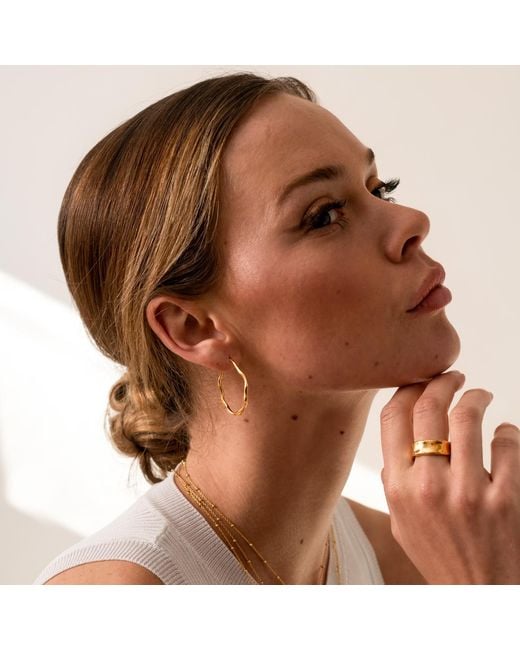 Dower & Hall Metallic Large Oval Waterfall Hoops