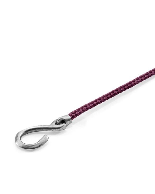 Anchor and Crew Purple Aubergine Heysham & Rope Bracelet for men