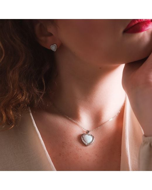 Luna Charles Metallic Cora Opal Heart Necklace