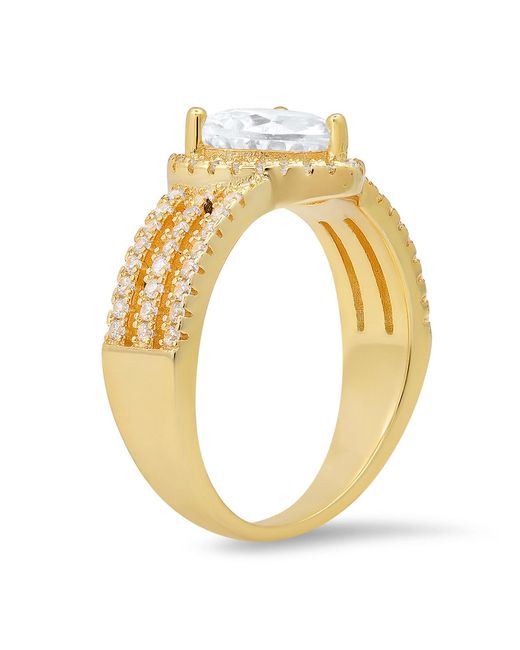 Kylie Harper Metallic Three Row Heart-Cut Diamond Cz Halo Ring