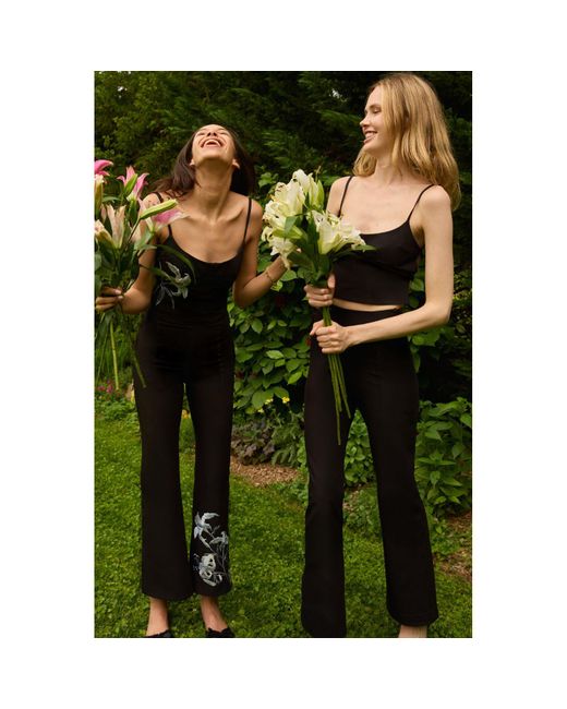 DU & BERRY Black Lilium Noir Flared Pants