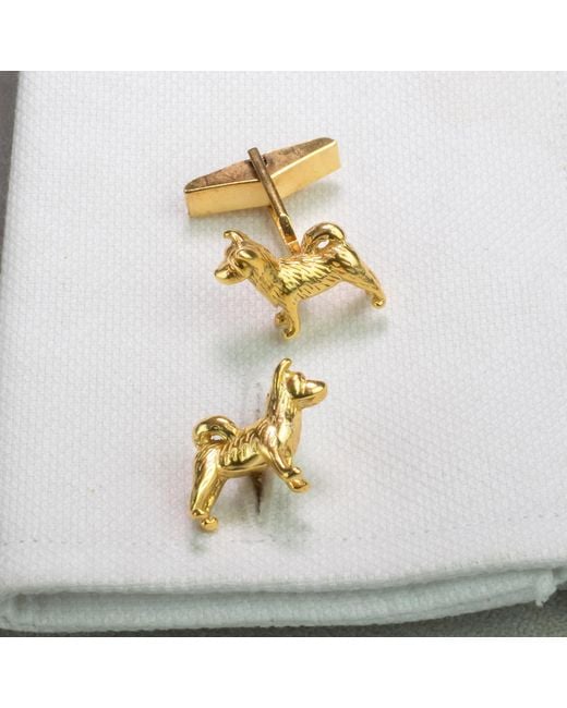 Simon Kemp Jewellers Metallic Akita Cufflinks Eighteen Carat On Recycled Sterling for men