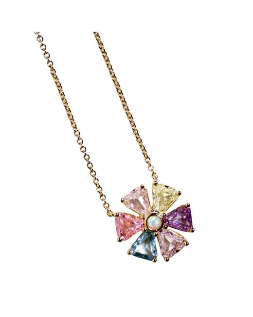Native Gem Multicolor Psychedelic Flower Necklace