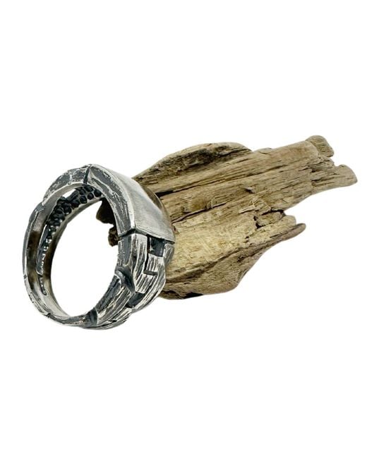 Tg-Jewellery by Tamara Gervasio Green Chain & Plate Ring – Sterling, Handmade for men