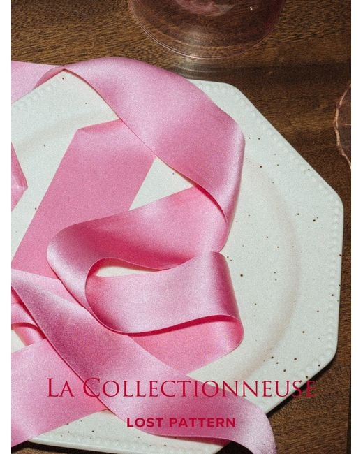 Lost Pattern Pink La Collectionneuse Silk Ribbon Scarf