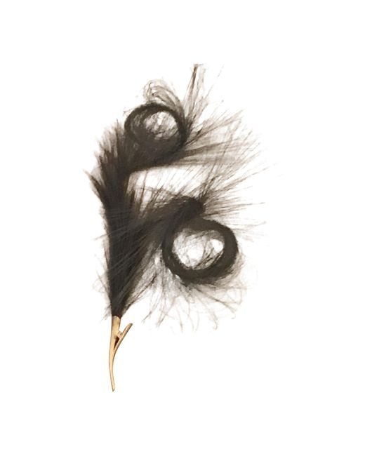 Romer Millinery Blue Faux Feather Clip For Hair, Hats, & Turbans, Curled