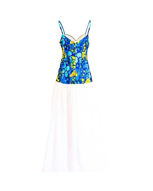 Chuks Collins Blue Ajah Resort Collection: Shoulder Strap Long Dress – Adesewa Bloom
