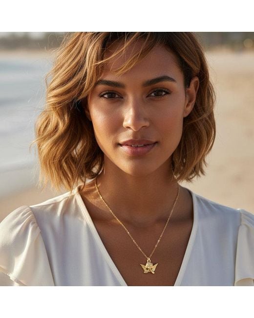 Lexi Jewelry Metallic Golden Amorino Charm Necklace