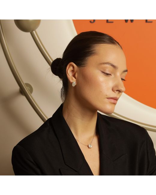 Pearl Code Metallic Rozeta Sunrise — Ancient Symbol Keshi Pearl Earrings