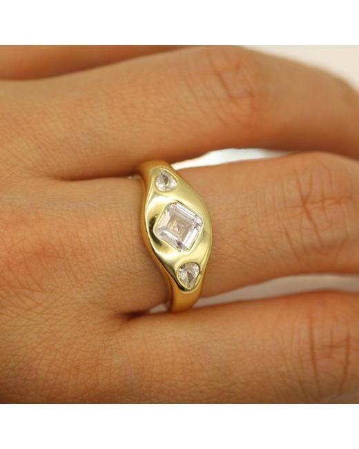 VicStoneNYC Fine Jewelry Metallic Three Stone Chunky Ring