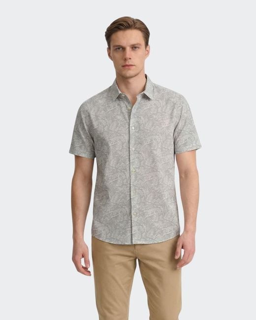 Vustra Gray Leopard & Toucan Button-Down Shirt for men