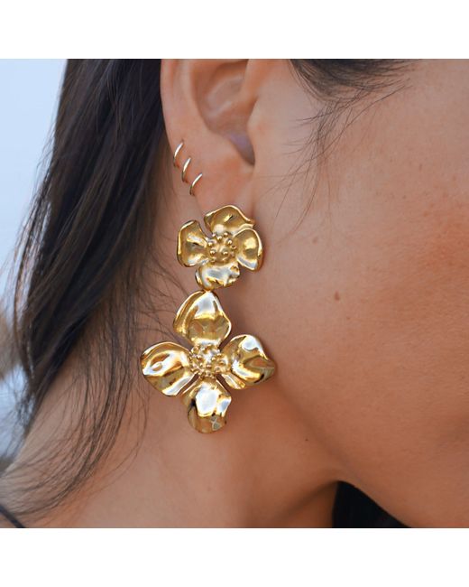 Mickey's Girl Metallic Marigold Stacked Waterproof Earrings