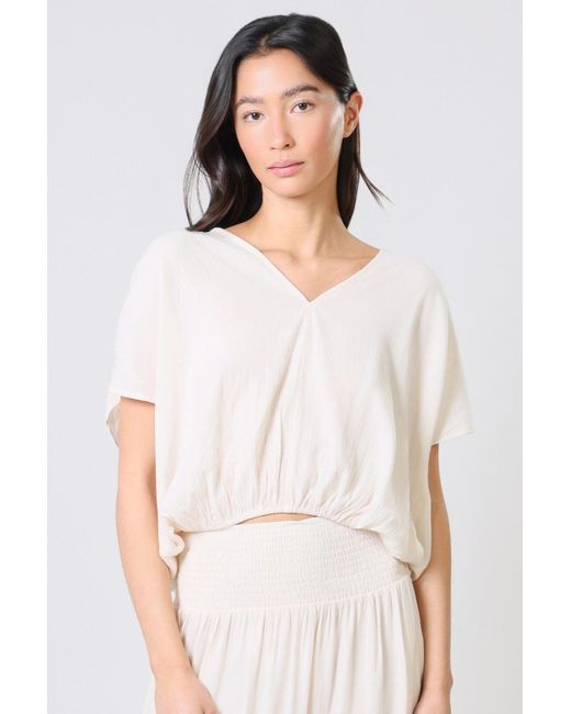 Traffic People White Neutrals Cream Tea Off- Whispers Cropped Top