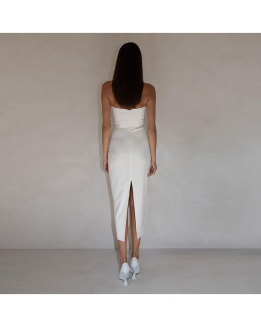 Vestiaire d'un Oiseau Libre White Wool Midi Dress
