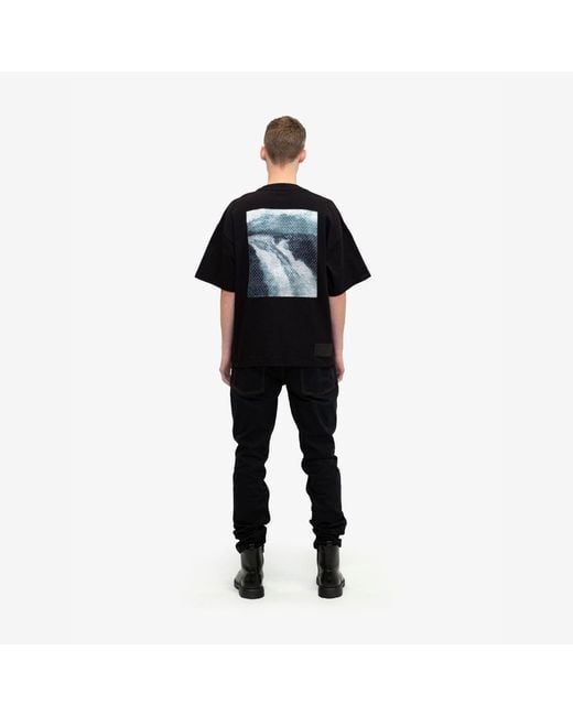 PLACE OF ELMS Black Angel Falls T-Shirt for men