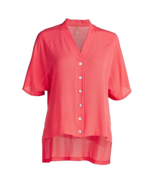 Conquista Pink Short Sleeve Blouse