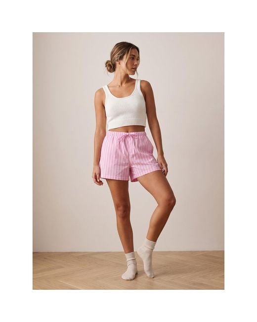 2KStyle Purple Portofino Striped Linen Shorts