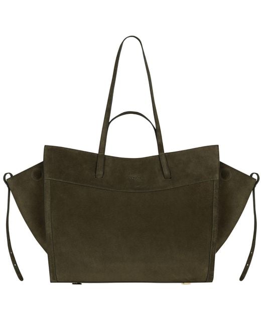 Saonara Brand Green Shopping Bag Suede
