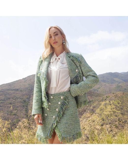 Solgo Atelier Green Cora Tweed Jacket
